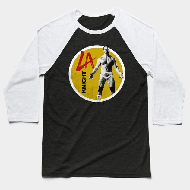 LA KNIGHT ON Yellow Baseball T-Shirt by NopekDrawings